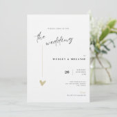 Elegant Black and Gold Wedding Invitation Einladung (Stehend Vorderseite)