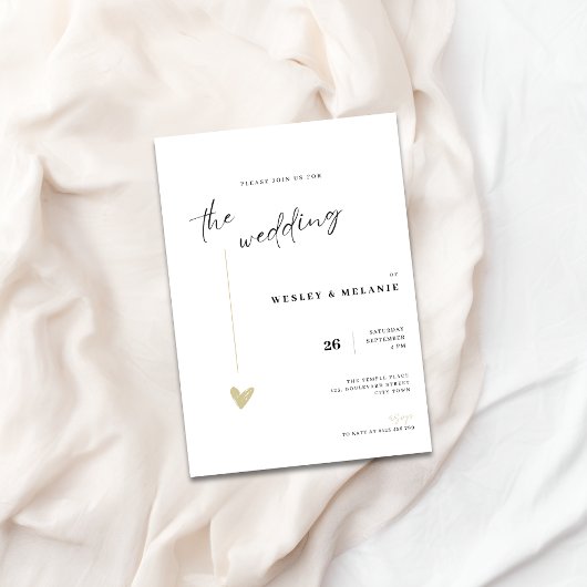 Elegant Black and Gold Wedding Invitation Einladung