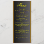 Elegant Black and Gold Wedding Menu Menükarte (Vorderseite)