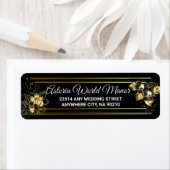 Elegant black and gold  wedding return address (Insitu)