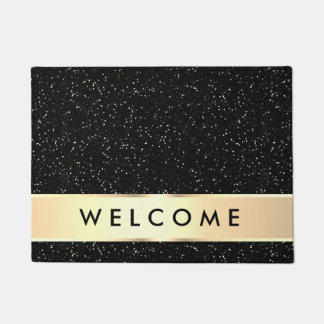 Elegant Black And Gold Welcome Fußmatte