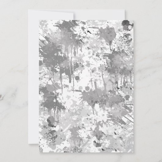 Elegant Black and Gray Einladung (Rückseite)