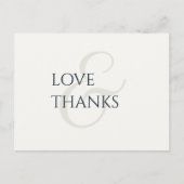 Elegant Black and Ivory Non-Foto Vielen Dank Postkarte (Vorderseite)