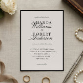Elegant Black and Ivory Old Money Wedding Einladung