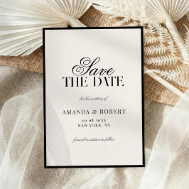 Elegant Black and Ivory Old Money Wedding Save The Date