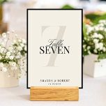 Elegant Black and Ivory Old Money Wedding Tischnummer<br><div class="desc">Create your own custom wedding table number cards in a luxurious old money style. Add your wedding details in elegant,  timeless typography featured here in black and ivory color design.</div>