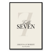 Elegant Black and Ivory Old Money Wedding Tischnummer (Rückseite)