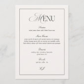 Elegant Black and Ivory Wedding Menu Card Einladung (Vorderseite)