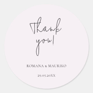 Elegant Black and Lilac Minimalistisch Runder Aufkleber