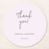 Elegant Black and Lilac Minimalistisch Runder Pappuntersetzer (Vorderseite)