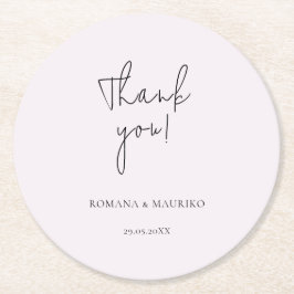 Elegant Black and Lilac Minimalistisch Runder Pappuntersetzer