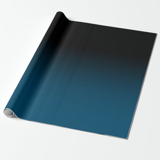 Elegant Black and Ocean Blue Aquamarin Ombre Geschenkpapier (Ungerollt)
