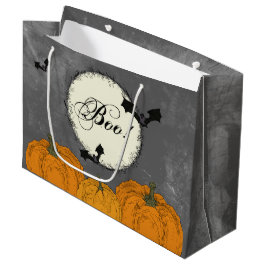 Elegant Black and Orange Halloween Große Geschenktüte