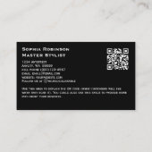 Elegant Black and Pink Glitter Salon Business Card Visitenkarte (Rückseite)