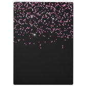 Elegant Black and Pink Glitter Salon Business Klemmbrett (Rückseite)