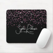 Elegant Black and Pink Glitter Salon Business Mousepad (Mit Mouse)