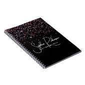 Elegant Black and Pink Glitter Salon Business Notizblock (Rechte Seite)