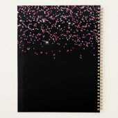 Elegant Black and Pink Glitter Salon Business Planer (Rückseite)