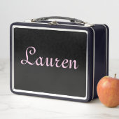 Elegant Black and Pink Metal Lunch Box (Beispiel)