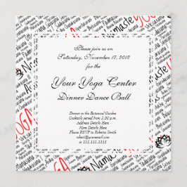 Elegant Black and Red Yoga Positionen Lotus Blosso Einladung