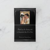 Elegant Black and Silver Wedding Thank You Cards Dankeskarte (Innenseite)