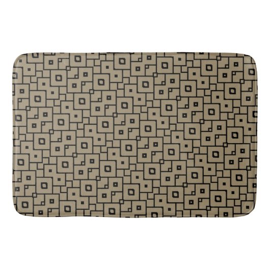 Elegant Black and Tan Geometric Badematte (Vorderseite)
