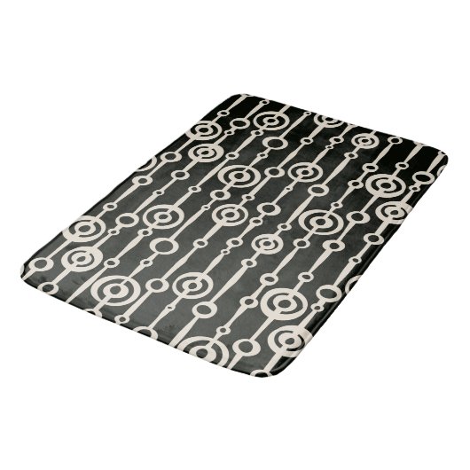 Elegant black and white abstract pattern badematte (Schrägansicht)