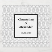 Elegant Black and White Art Deco Style Alkoholflaschenetikett (Einzelnes Label)