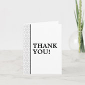Elegant Black and White Art Deco Style Dankeskarte (Vorderseite)