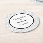 Elegant Black and White Art Deco Style Runder Pappuntersetzer (Angewinkelt)