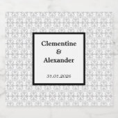 Elegant Black and White Art Deco Style Schaumweinetikett (Einzelnes Label)