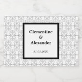 Elegant Black and White Art Deco Style Schaumweinetikett (Einzelnes Label)