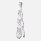 Elegant Black and White Boho Chic Daisy Pattern Krawatte (Vorderseite)