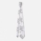 Elegant Black and White Boho Chic Daisy Pattern Krawatte (Rückseite)