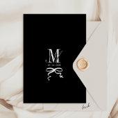 Elegant Black and White Bow Simple Modern Wedding Einladung