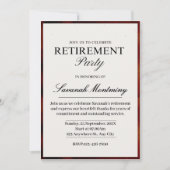 Elegant Black and White Calligraphy Retirement Par Einladung (Vorderseite)