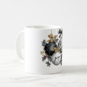 Elegant Black and White Christmas Ornaments Kaffeetasse (Vorderseite Links)