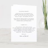 Elegant Black and White Classic Wedding Programm (Rückseite)