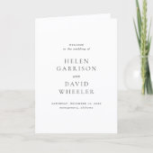 Elegant Black and White Classic Wedding Programm (Vorderseite)