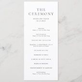 Elegant Black and White Classic Wedding Programm (Vorderseite)