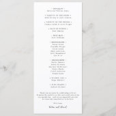 Elegant Black and White Classic Wedding Programm (Rückseite)