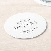 Elegant Black and White Classic Wedding Runder Pappuntersetzer (Angewinkelt)