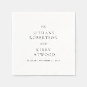 Elegant Black and White Classic Wedding Serviette (Vorderseite)