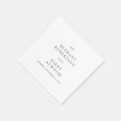 Elegant Black and White Classic Wedding Serviette (Ecke)