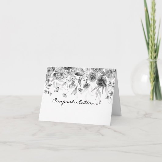 Elegant Black and White Congratulations Card Dankeskarte (Vorderseite)