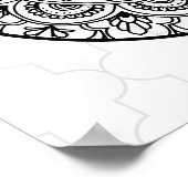 Elegant Black and White Eid Mubarak Grüße Poster (Ecke)