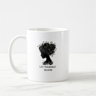 Elegant black-and-white floral silhouette design  kaffeetasse