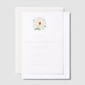 Elegant Black and White Floral Wedding Invitation Pergament Einladungen (Versetzt)