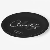 Elegant Black and White Forty 40th Birthday Pappteller (Schrägansicht)