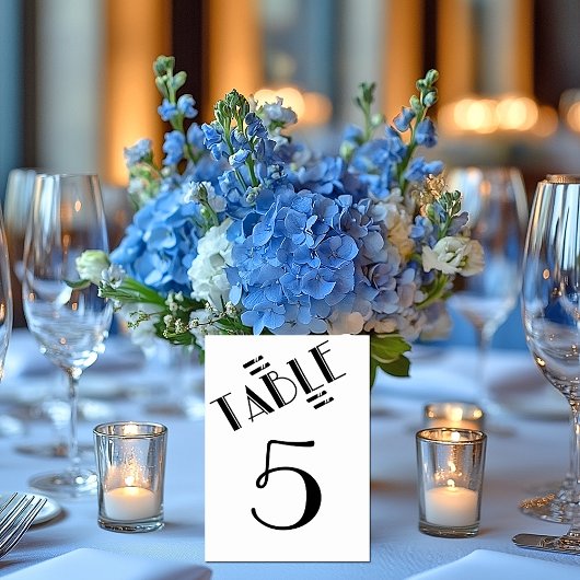 Elegant Black and White, Gatsby, Tischnummer